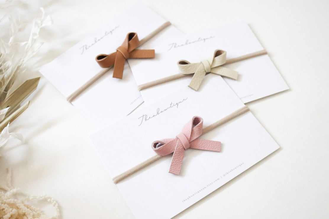 Mini Elena | Genuine Leather Bow