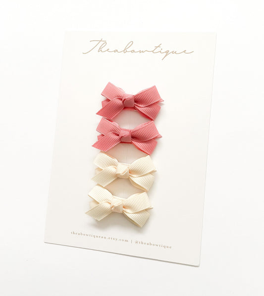 Bowtique Grosgrain Snapclip | Soft Coral Piggy