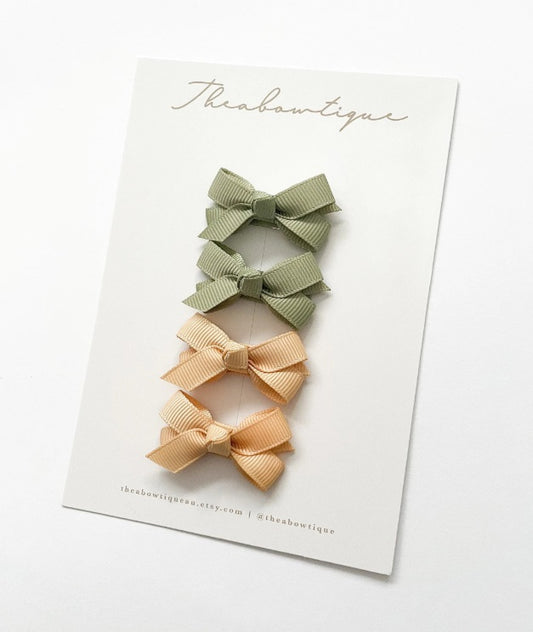 Bowtique Grosgrain Snapclip | Olive Piggy